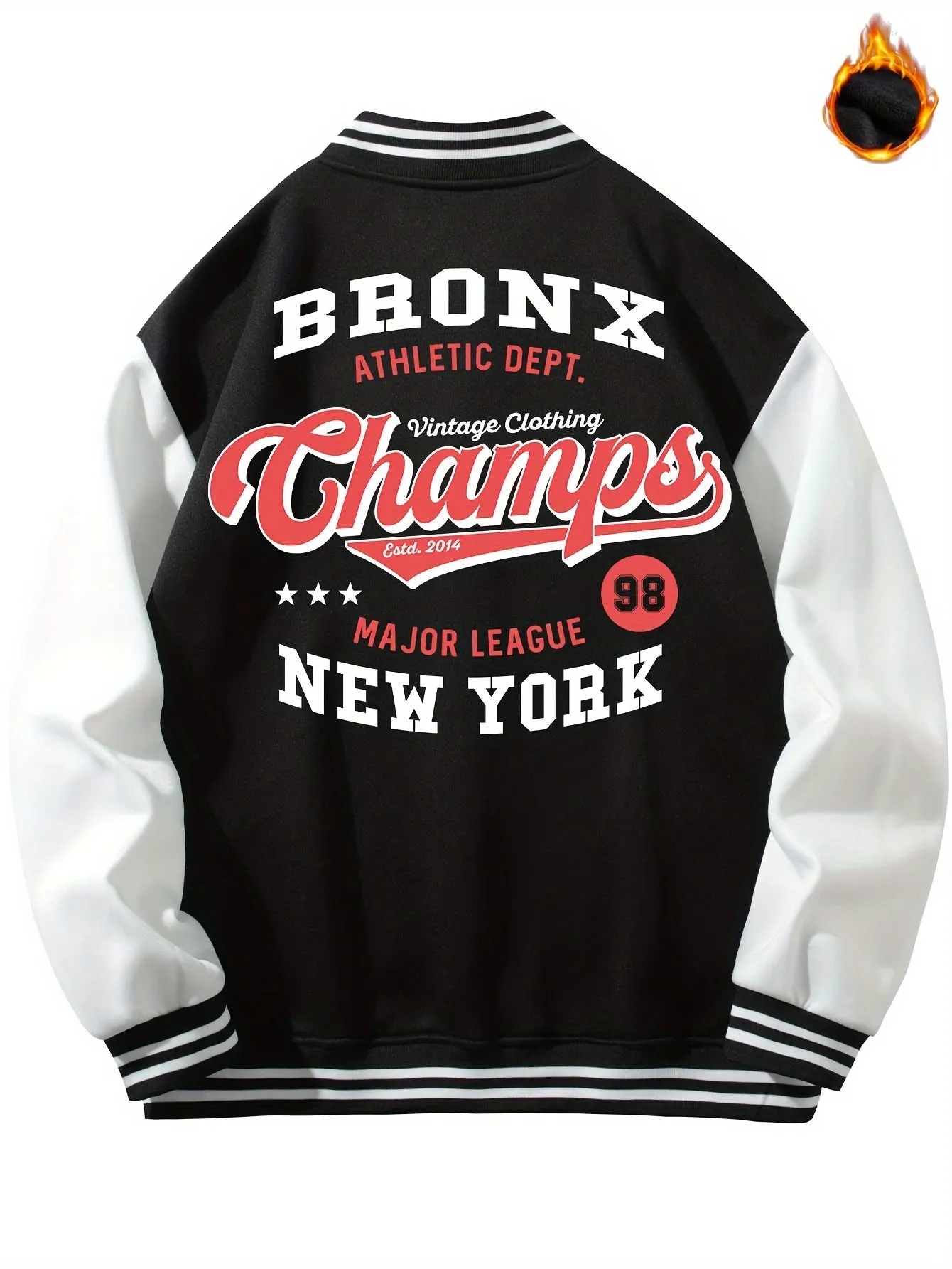Men's  Bronx-Print Jacket |  Sporty Baseball Collar
