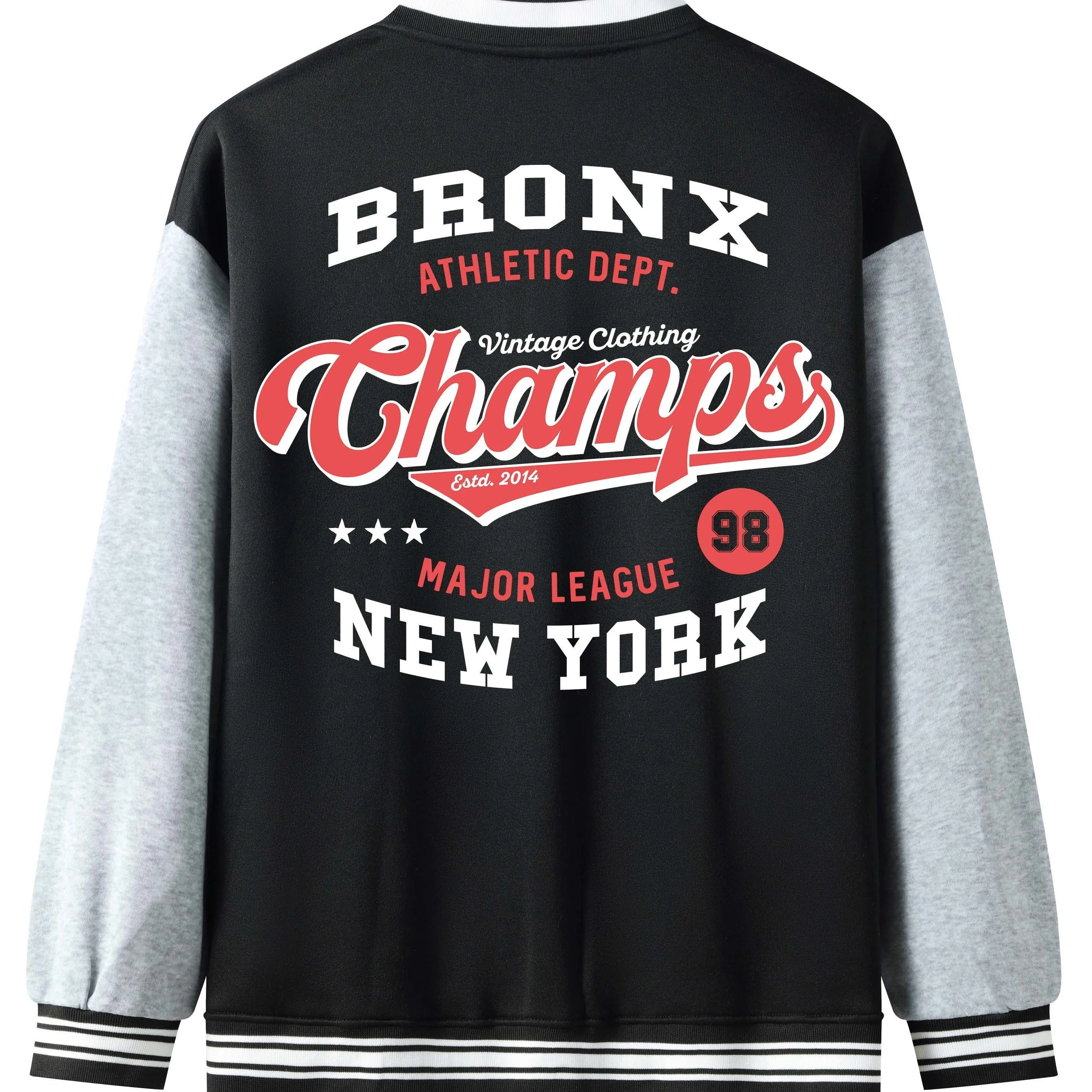 Men's  Bronx-Print Jacket |  Sporty Baseball Collar