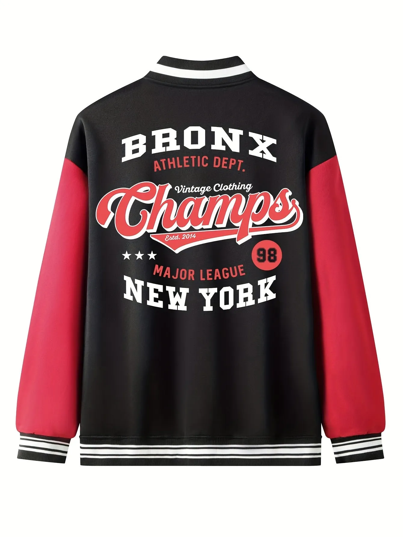 Men's  Bronx-Print Jacket |  Sporty Baseball Collar