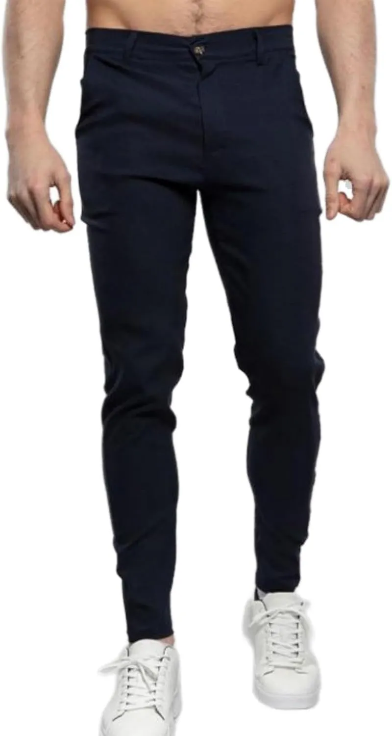 Mens Dress Pants Slim Fit Classic Stretch Chino Pants Casual Business Golf Pants Slacks Tapered Trousers