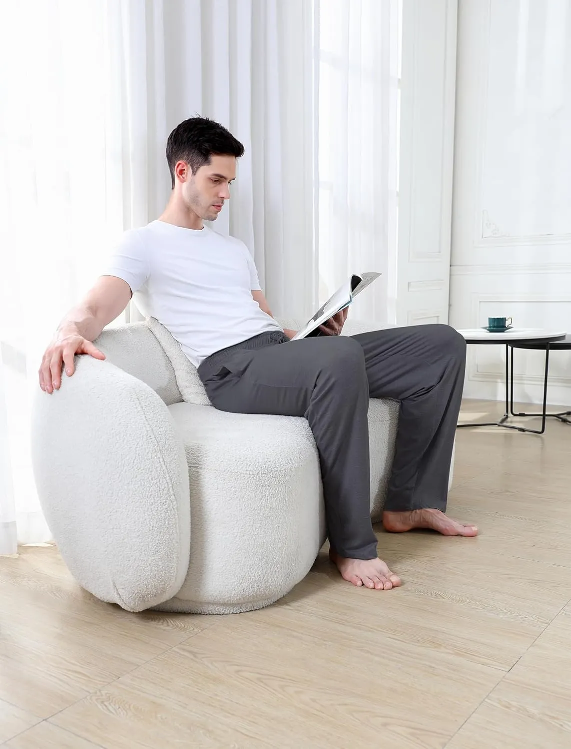 Men's Lightweight Pajama Pants Soft Lounge Sleep Joggers Adjustable Drawstring & Pockets All-Season Sleepwear