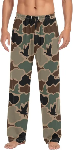 Mens Pajama Bottoms with Pockets Camouflage Hunter Duck Super Soft Wide Leg Sleep Lounge PJ Pants Sleepwear for Men XL