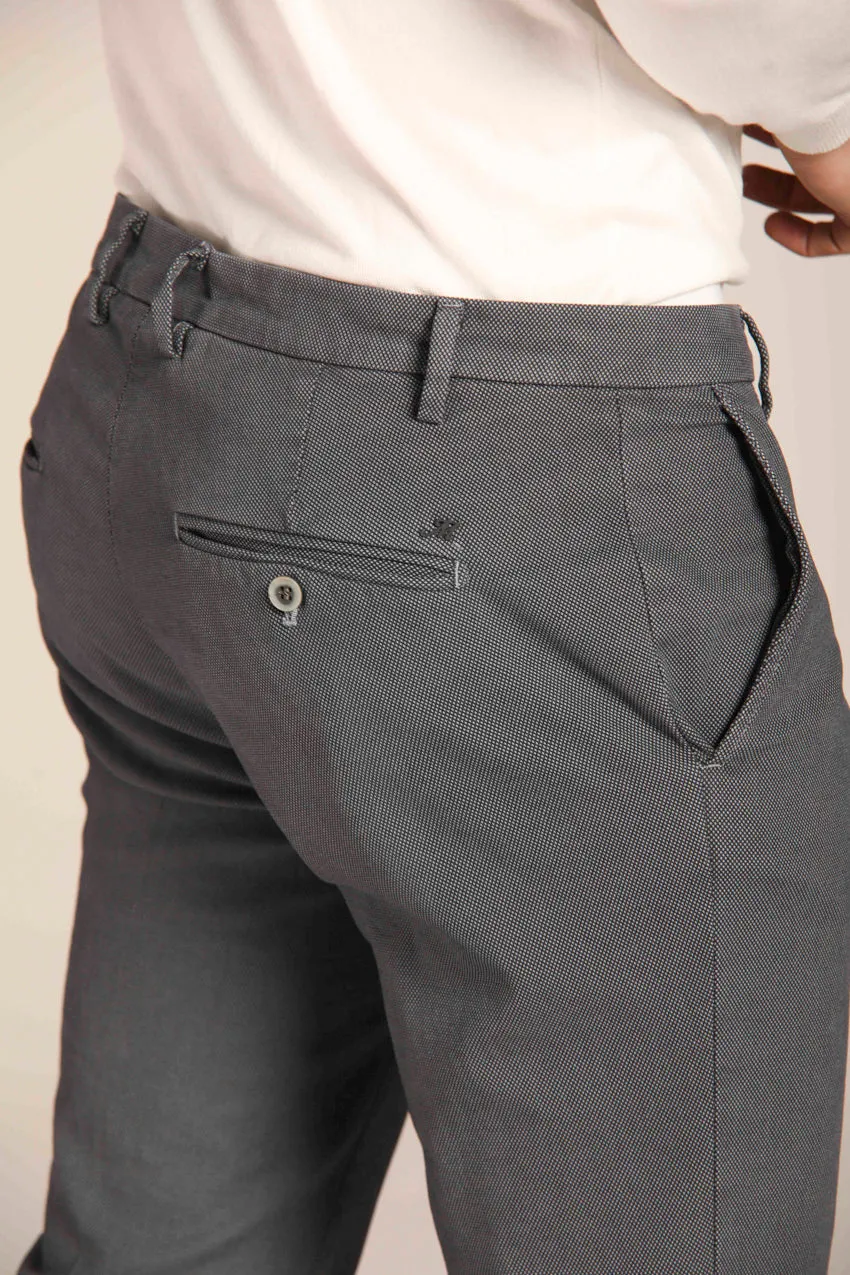 Milano men's chino pants with partridge eye pattern Extra Slim Fit 