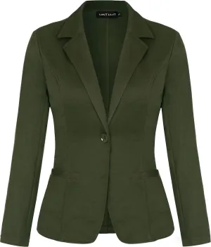 MINTLIMIT Women Long Sleeve Button Blazers Work Casual Office Notch Lapel Business Open Front Blazer Jacket with Pockets