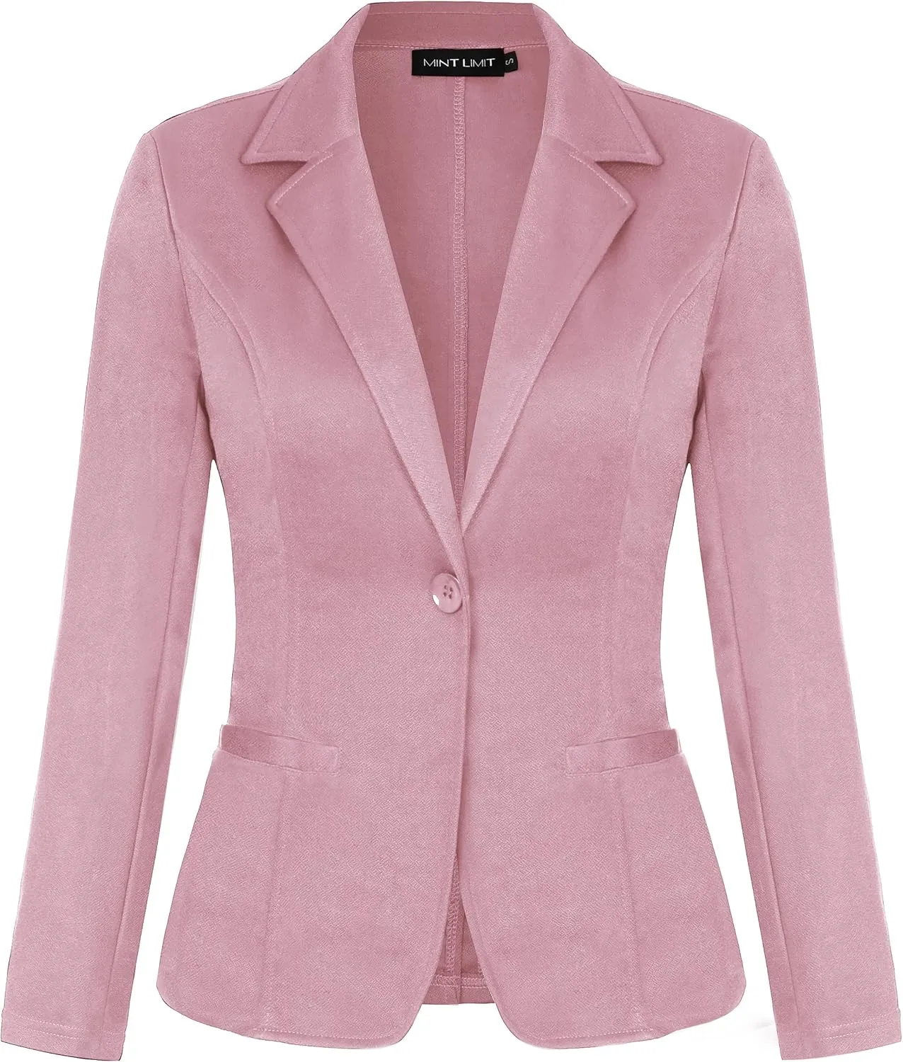 MINTLIMIT Women Long Sleeve Button Blazers Work Casual Office Notch Lapel Business Open Front Blazer Jacket with Pockets