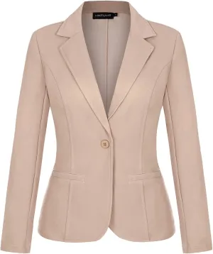 MINTLIMIT Women Long Sleeve Button Blazers Work Casual Office Notch Lapel Business Open Front Blazer Jacket with Pockets