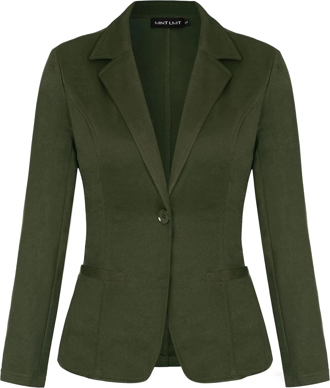 MINTLIMIT Women Long Sleeve Button Blazers Work Casual Office Notch Lapel Business Open Front Blazer Jacket with Pockets