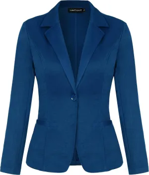 MINTLIMIT Women Long Sleeve Button Blazers Work Casual Office Notch Lapel Business Open Front Blazer Jacket with Pockets
