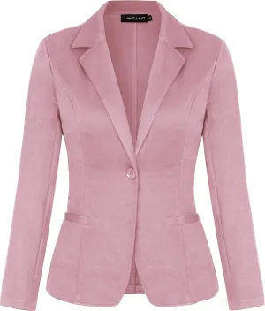 MINTLIMIT Women Long Sleeve Button Blazers Work Casual Office Notch Lapel Business Open Front Blazer Jacket with Pockets