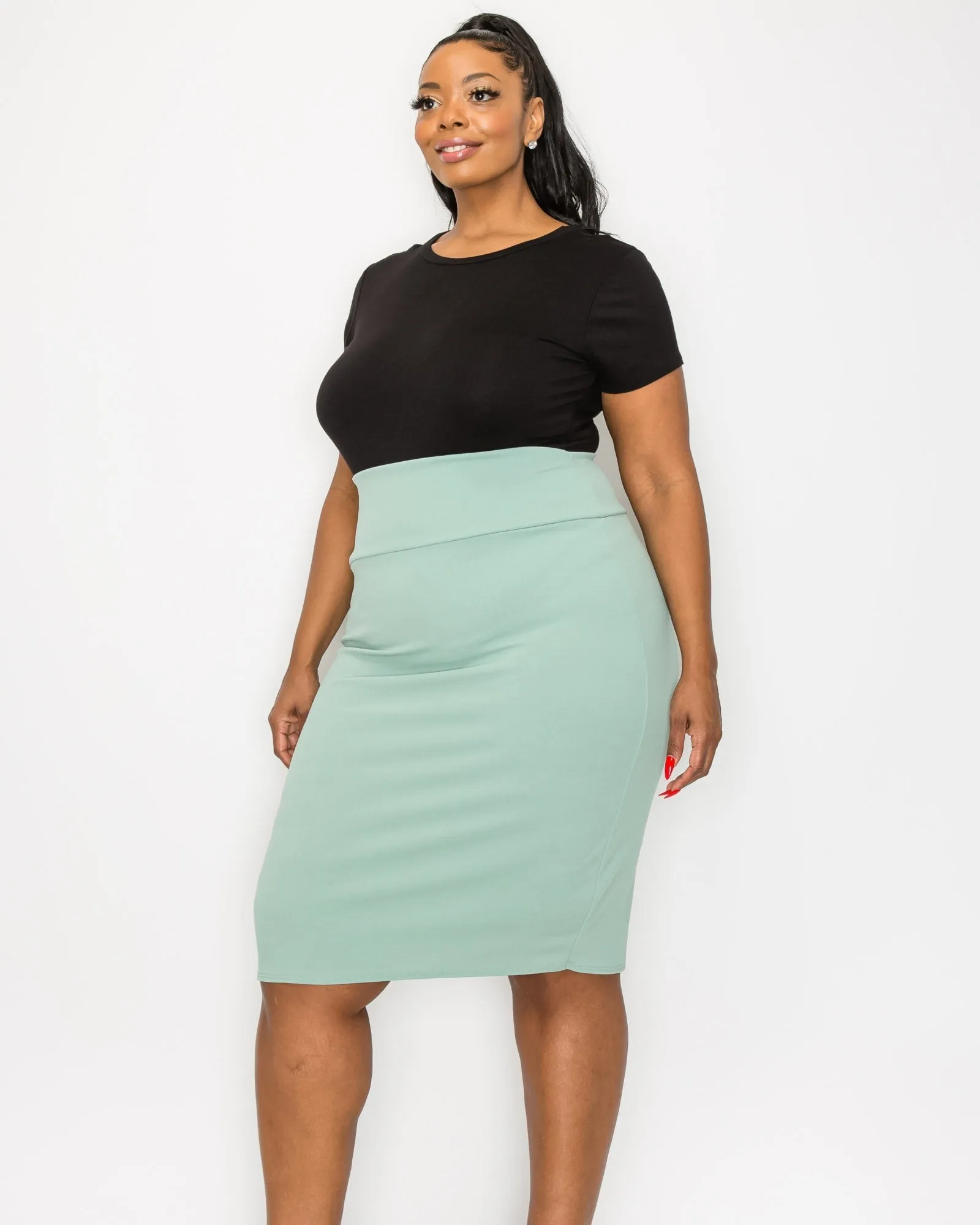 Molly Pencil Skirt | Sage Lt