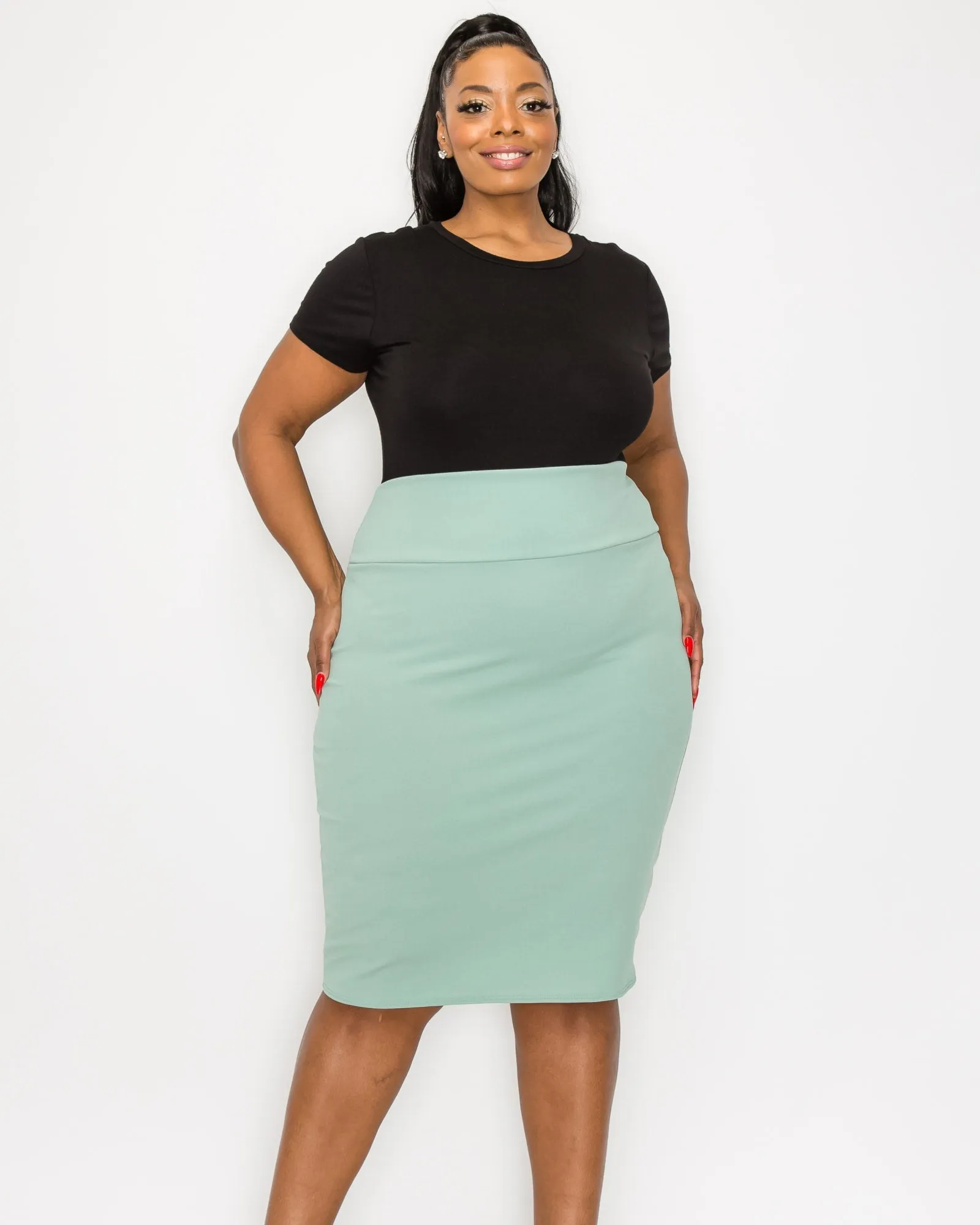 Molly Pencil Skirt | Sage Lt