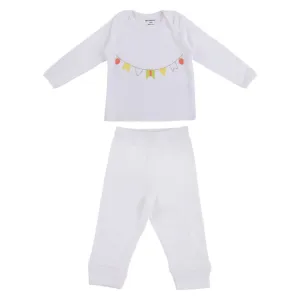 My Milestones Baby T-shirt & Pant Set Full Sleeves -White