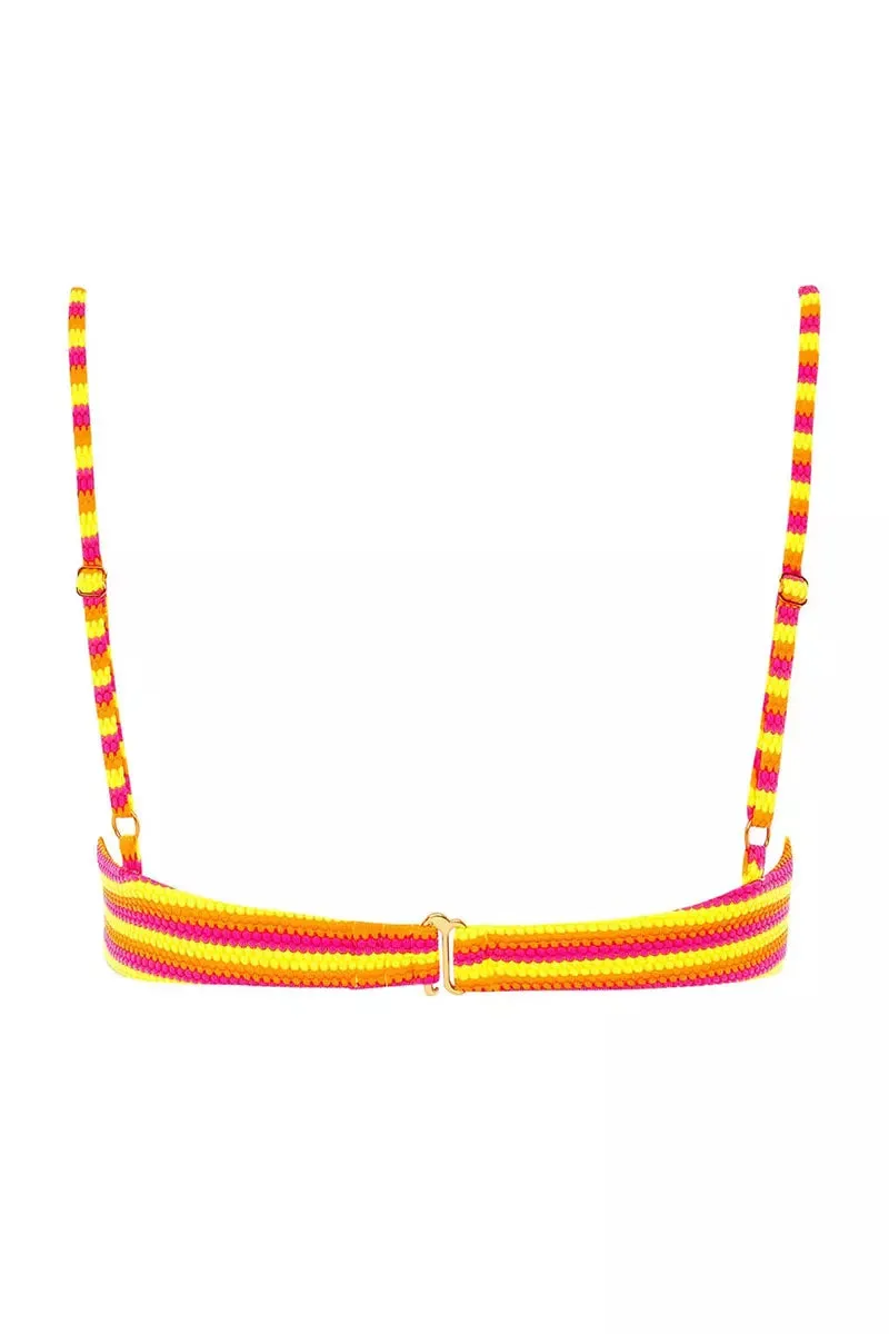 Neon Stripe Dainty Bikini Top by Montce