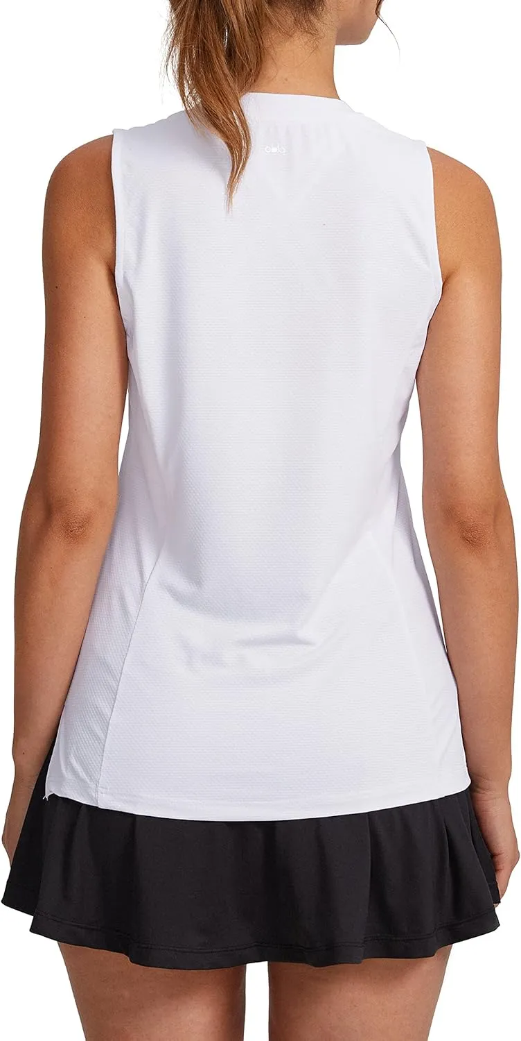 Obla Women's Sleeveless Golf Shirt V-Neck Lightweight Quick Dry Tennis Tank Tops Polo Shirts for Women