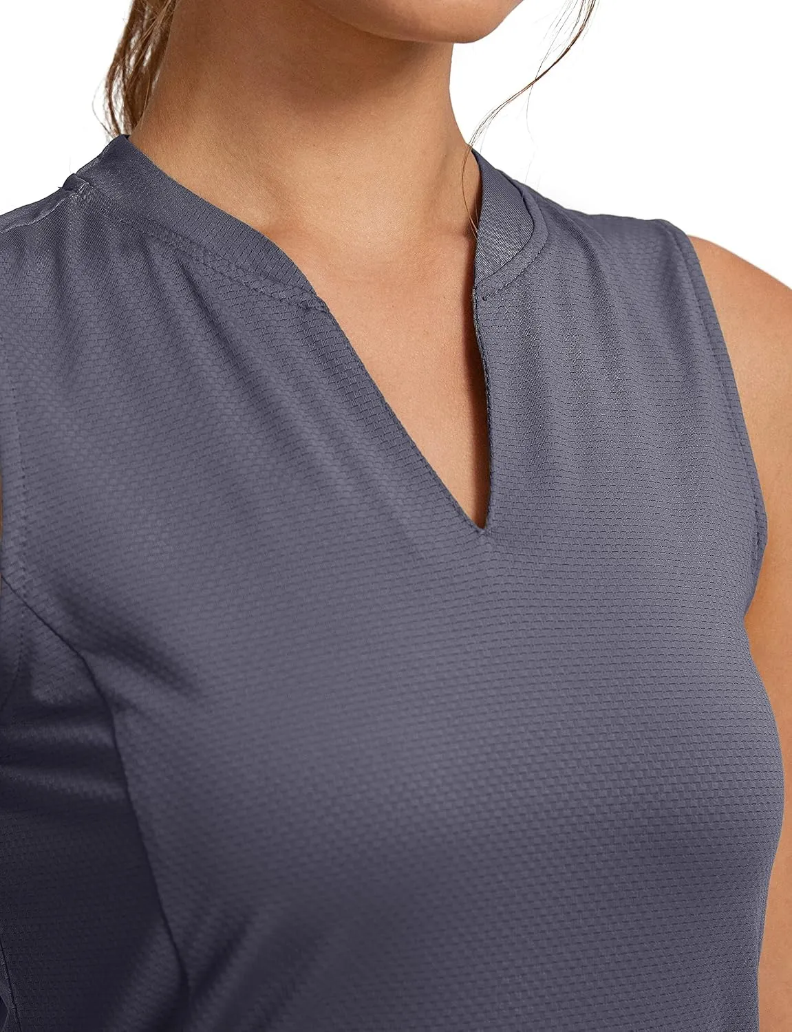 Obla Women's Sleeveless Golf Shirt V-Neck Lightweight Quick Dry Tennis Tank Tops Polo Shirts for Women