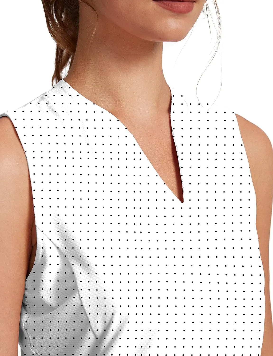 Obla Women's Sleeveless Golf Shirt V-Neck Lightweight Quick Dry Tennis Tank Tops Polo Shirts for Women