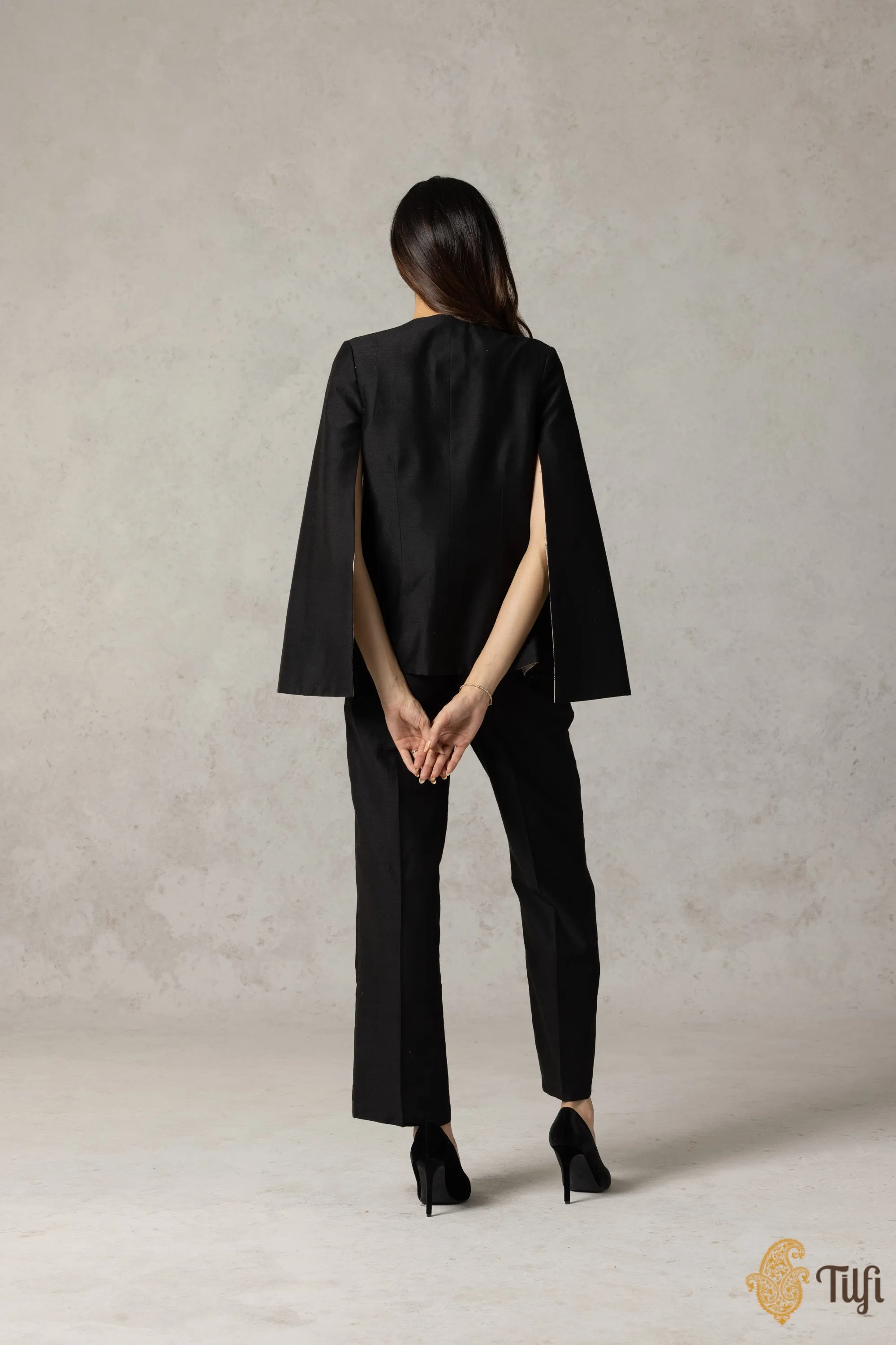 Off-White and Black Reversible Jacket and Pants Set