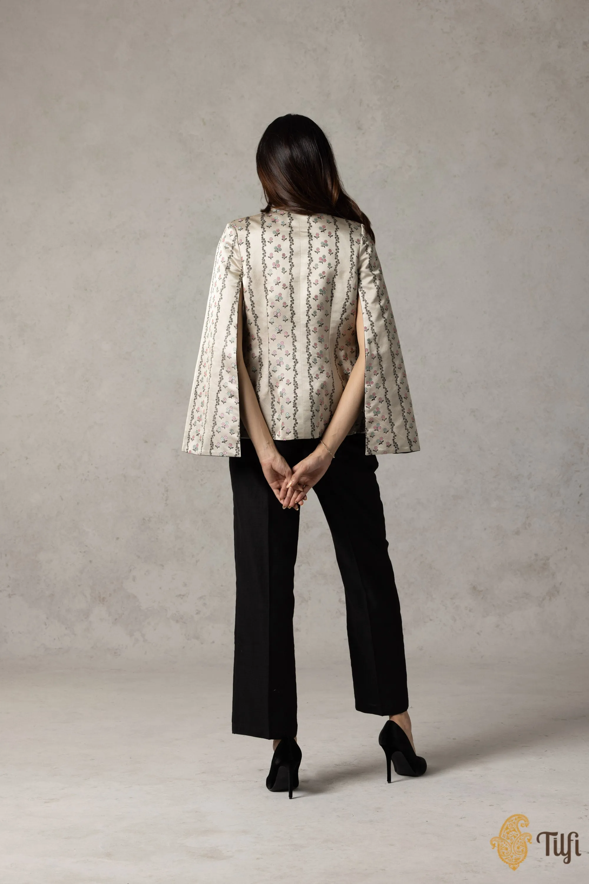 Off-White and Black Reversible Jacket and Pants Set