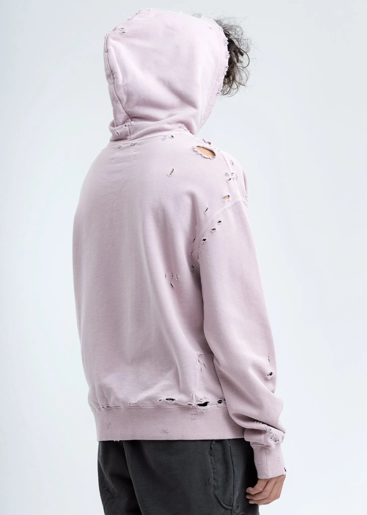 Pink Agitator Distressed Hoodie