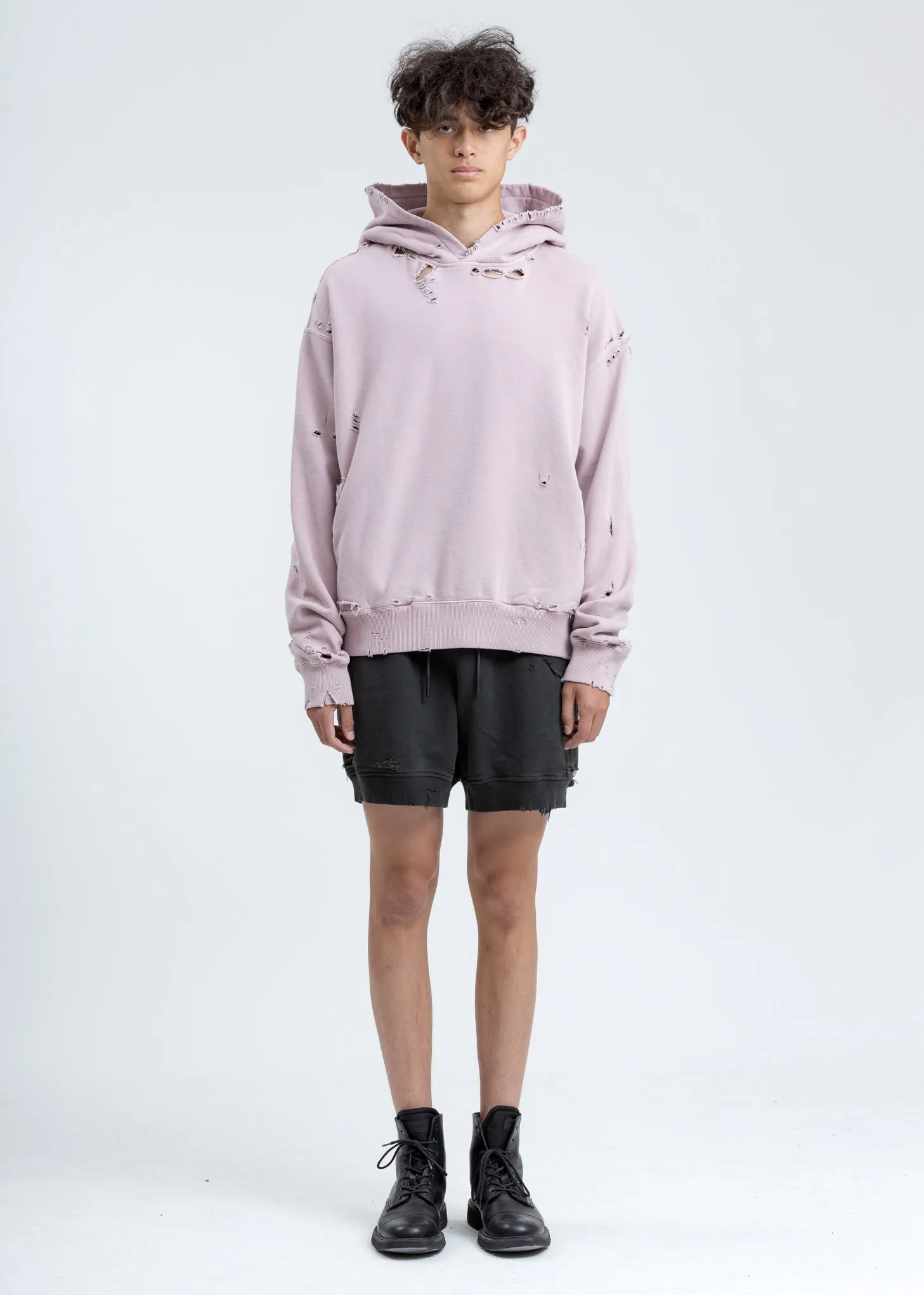 Pink Agitator Distressed Hoodie