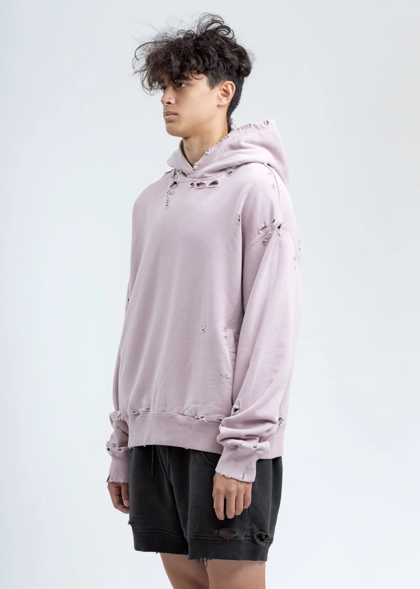 Pink Agitator Distressed Hoodie