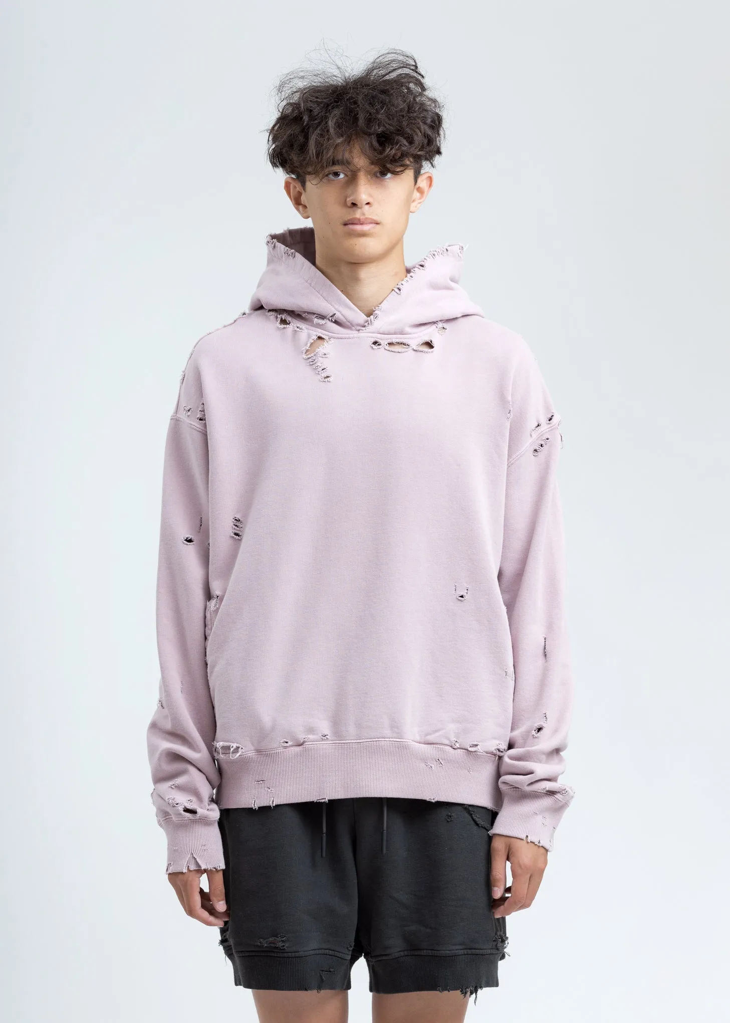 Pink Agitator Distressed Hoodie