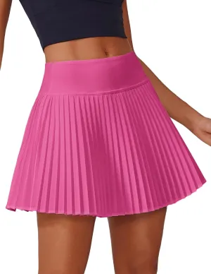 PINSPARK Pleated Tennis Skirt for Women High Waisted Athletic Skirts with Shorts Pockets Golf Workout Pickleball Skort Skirts