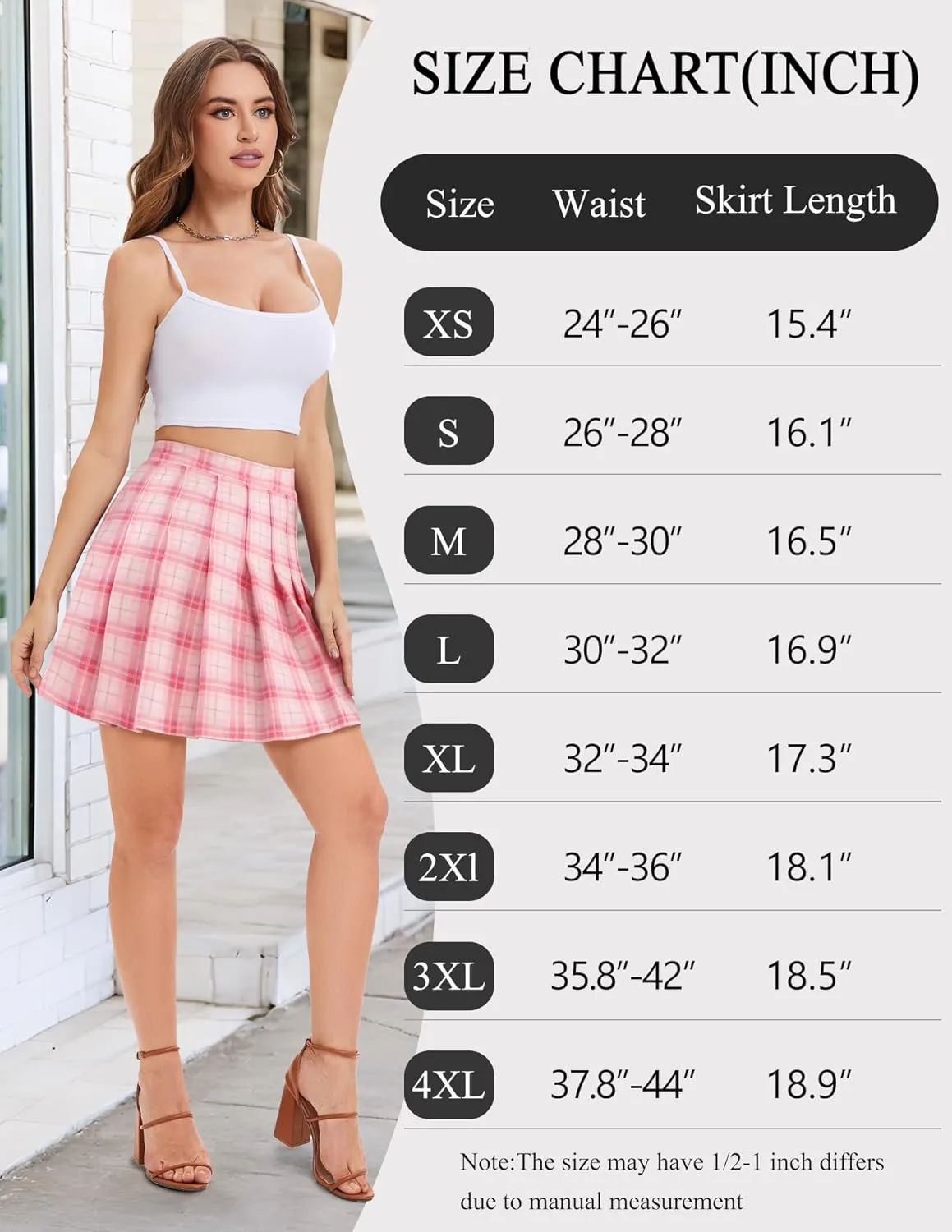Pleated Skirts for Women Mini High Waist Skater Tennis Skirt A-line Cheerleader Skirt