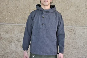 Pure Blue Japan "All-Seasons" HBT Hooded Pullover (Heather Grey X Black)