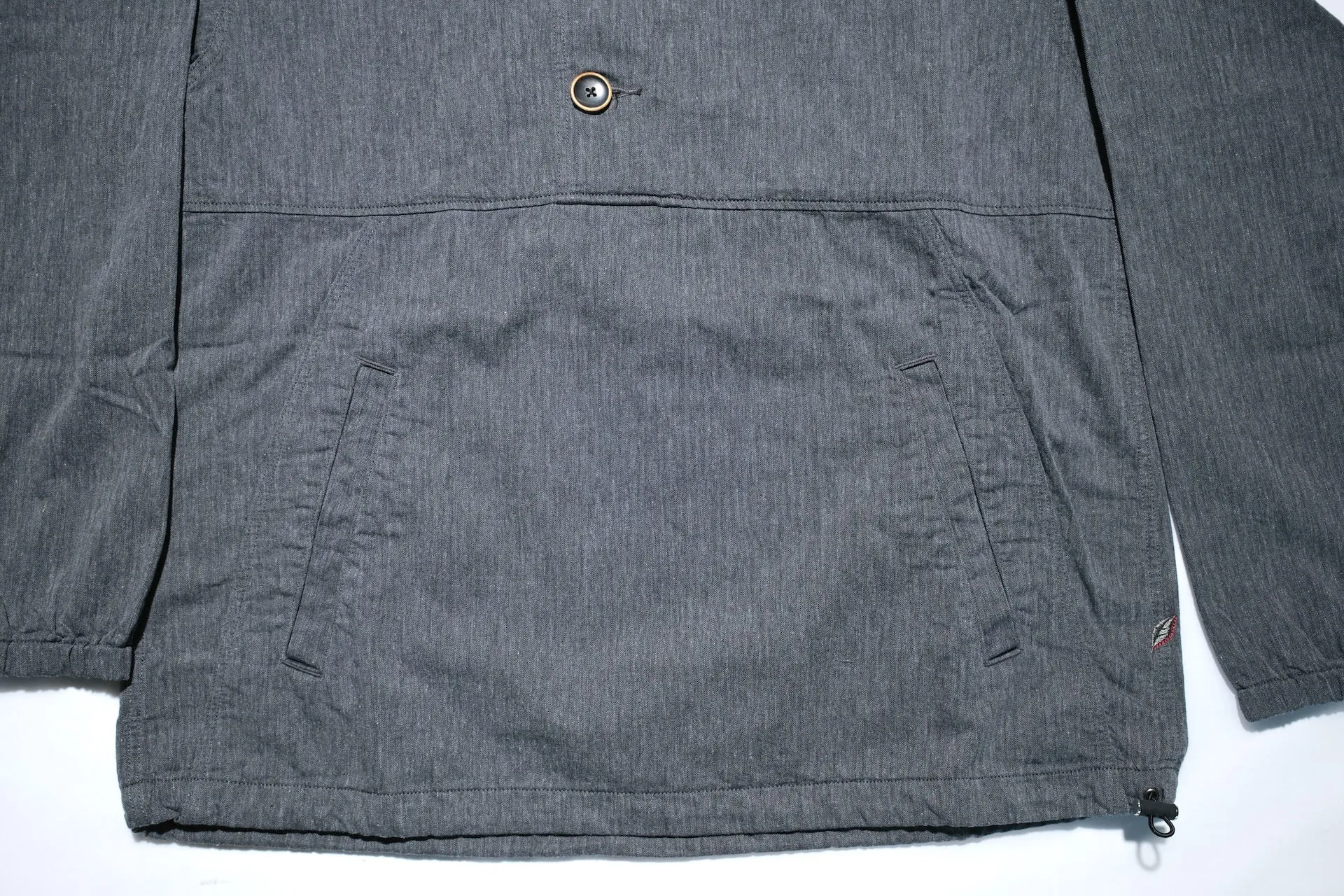 Pure Blue Japan "All-Seasons" HBT Hooded Pullover (Heather Grey X Black)