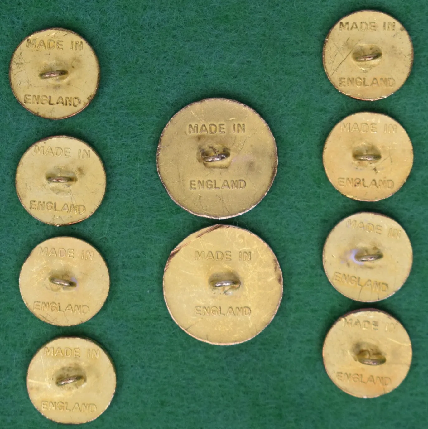 "Set x 10 Squadron A Brass Blazer Buttons Made in England"