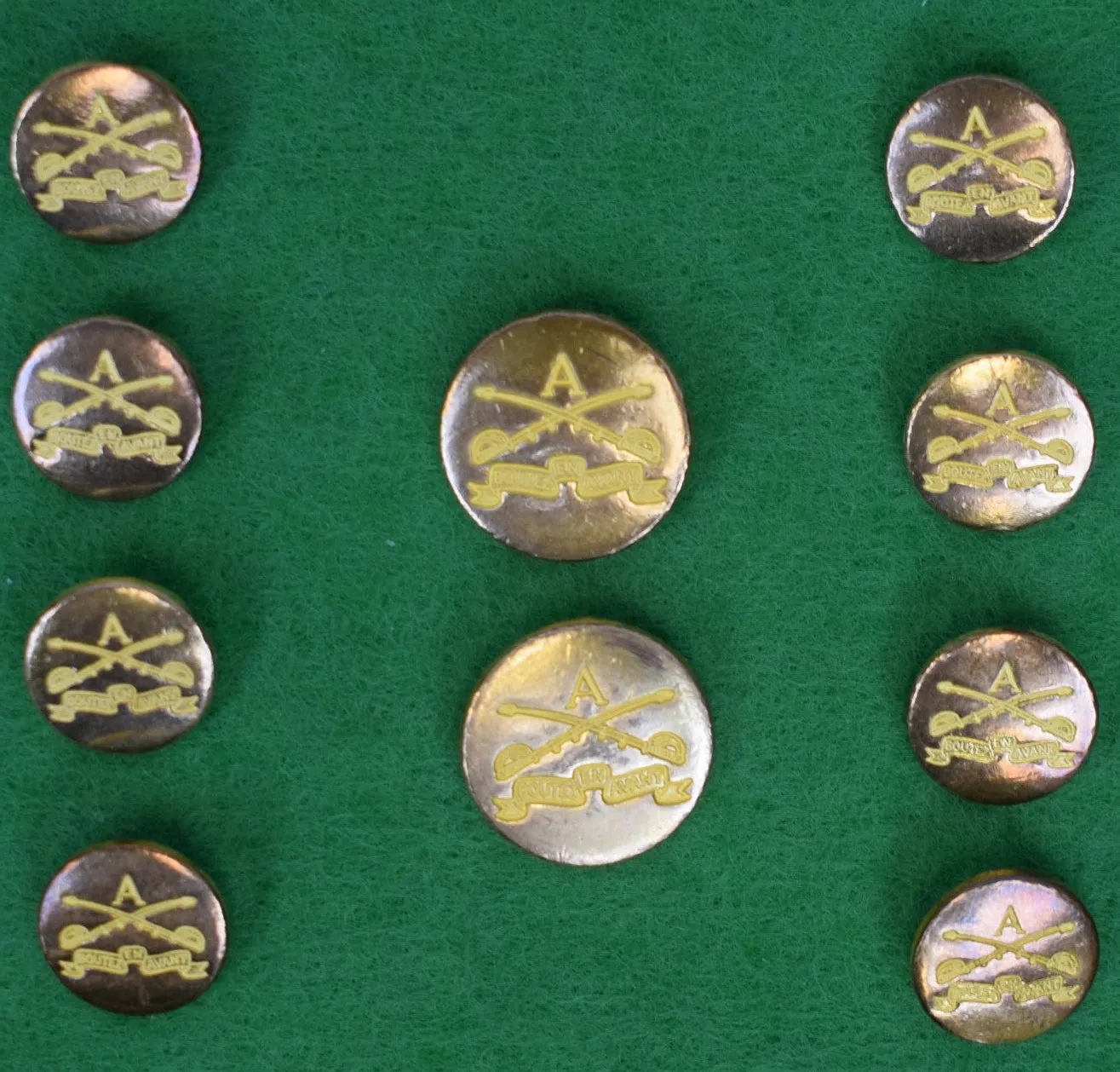 "Set x 10 Squadron A Brass Blazer Buttons Made in England"