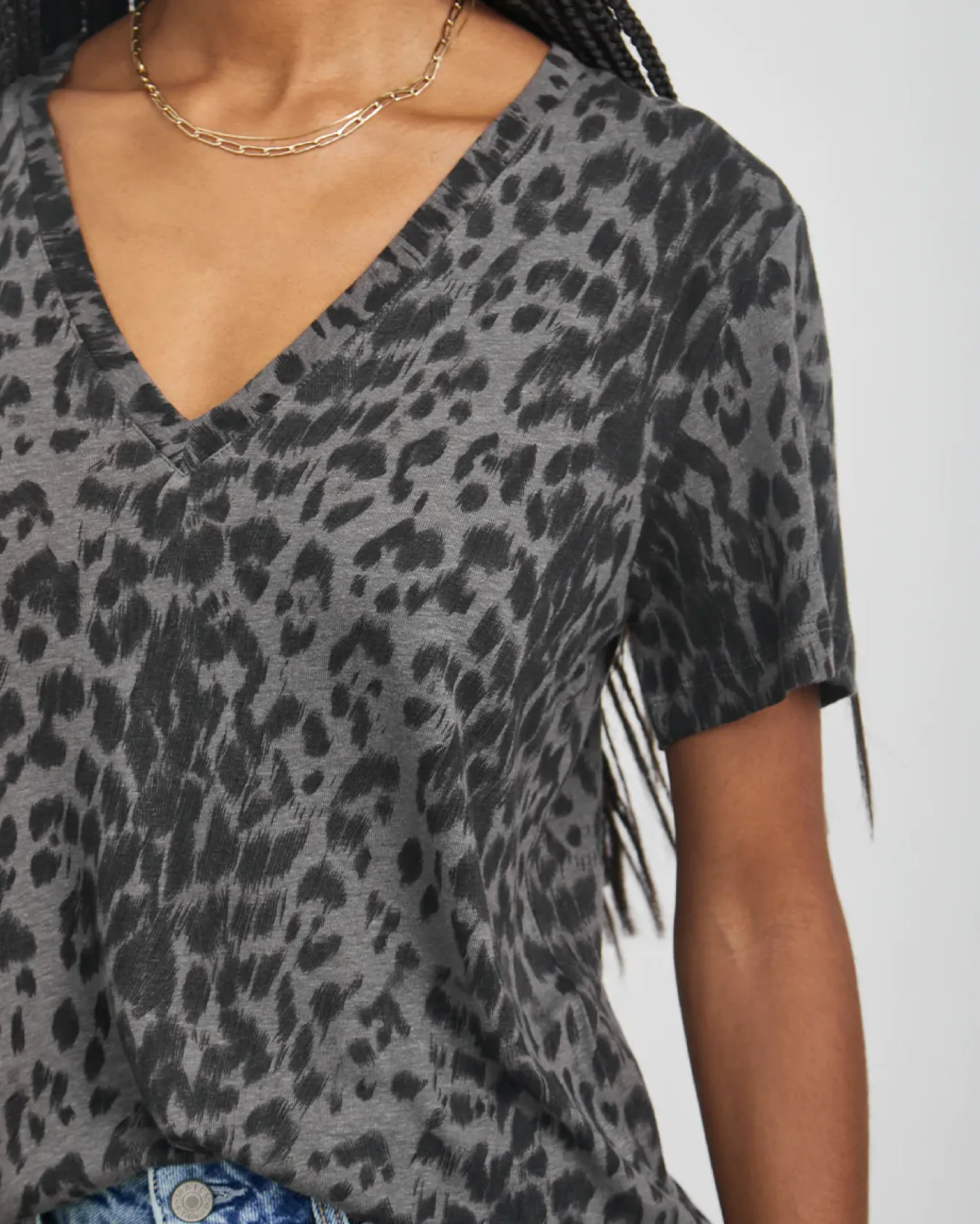Rails Cara V Neck Umber Leopard