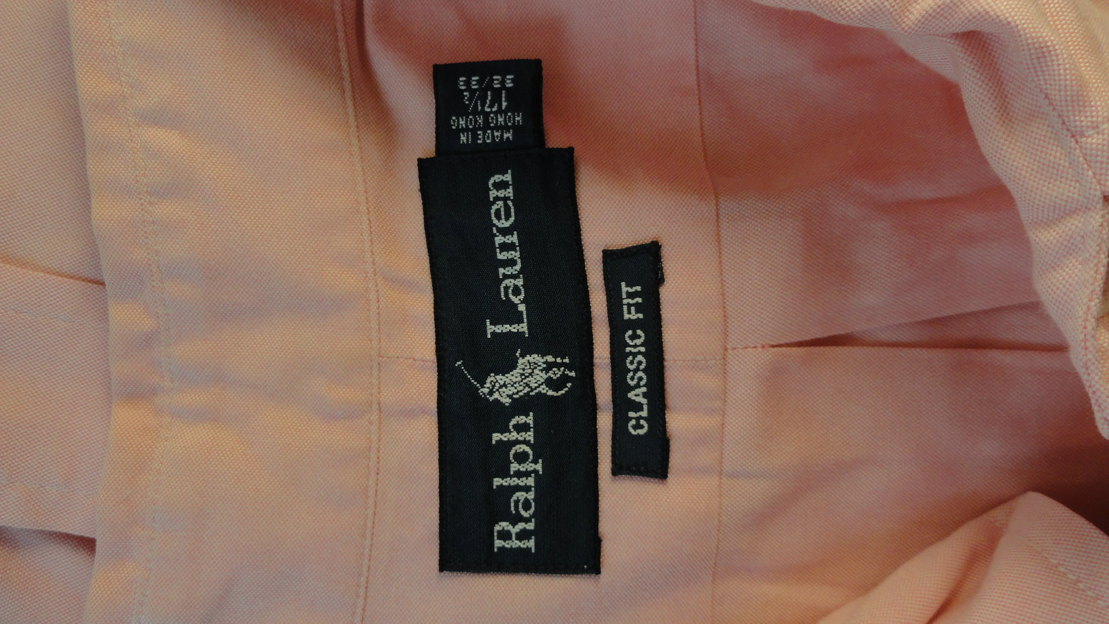 Ralph Lauren 60's Men's Dress Shirt Pink  Sz 17 1/2 SKU 000153-2