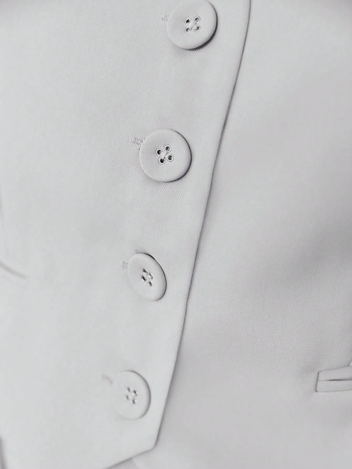 Regular Fit Front Button Vest Blazer