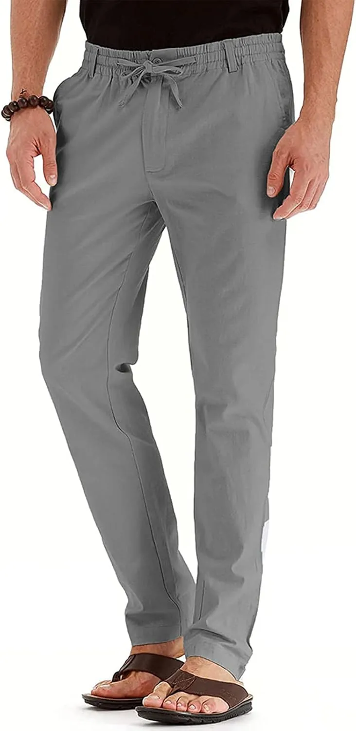 Rela Bota Mens Jogger Pants Loose Bussiness Pants Soft Stretch Chino Pant Drawstring Elastic Waist