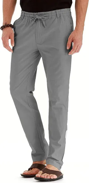 Rela Bota Mens Jogger Pants Loose Bussiness Pants Soft Stretch Chino Pant Drawstring Elastic Waist