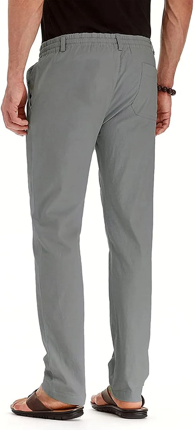 Rela Bota Mens Jogger Pants Loose Bussiness Pants Soft Stretch Chino Pant Drawstring Elastic Waist