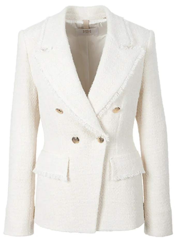 Riani Cream Tweed Double Breasted Blazer 381730 4176 Col 0110