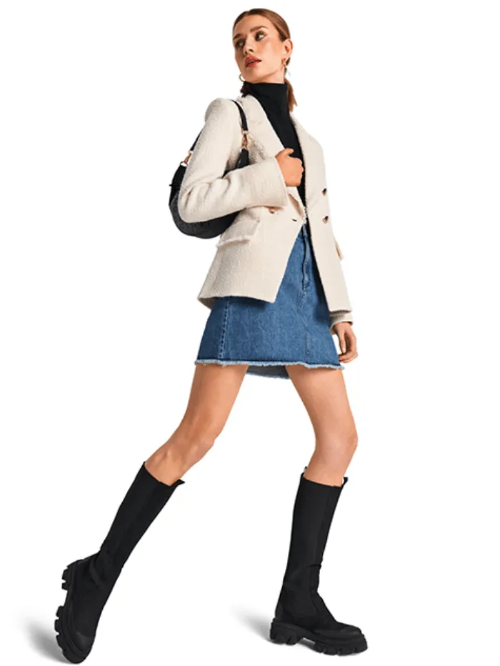 Riani Cream Tweed Double Breasted Blazer 381730 4176 Col 0110