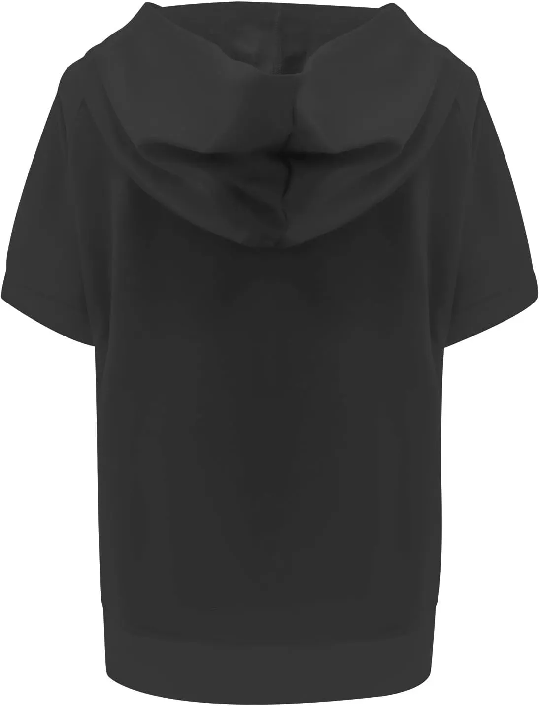 Short Sleeve Sweatshirt Women Oversized Half Zip Hoodies Casual Pullover Tops