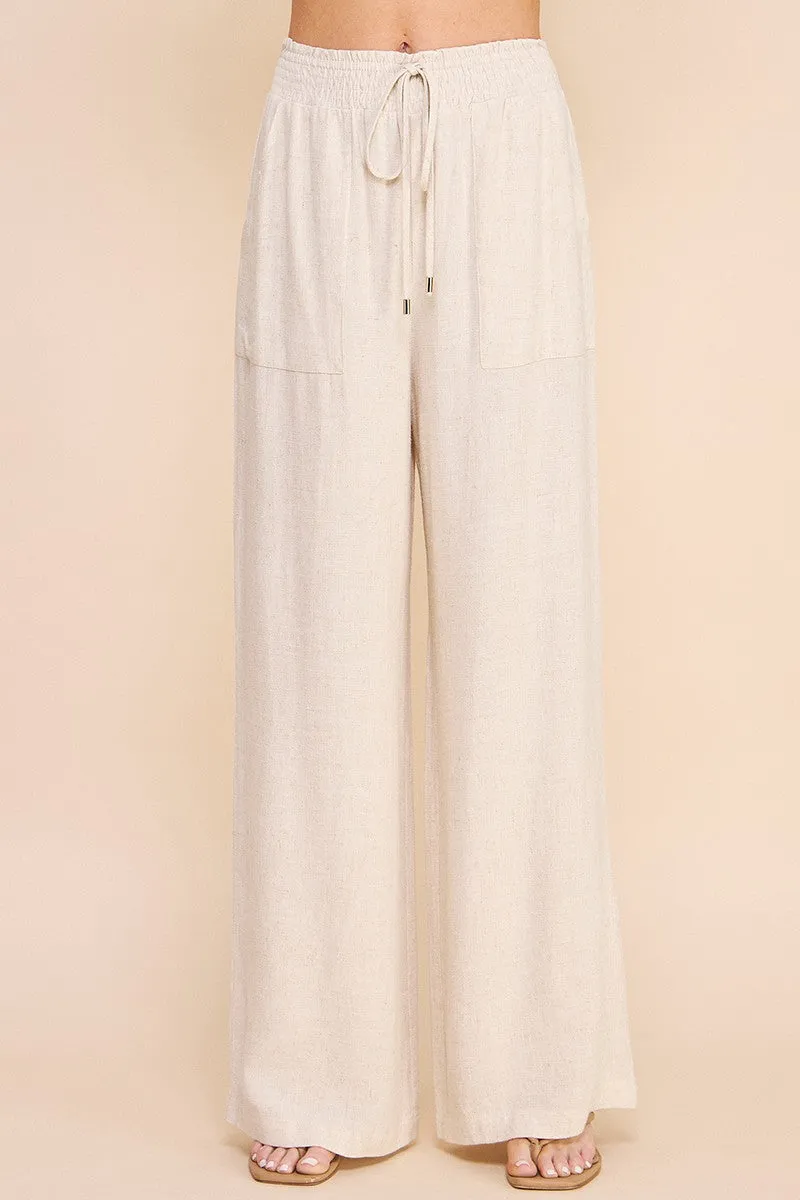Soft Linen Pants- Natural