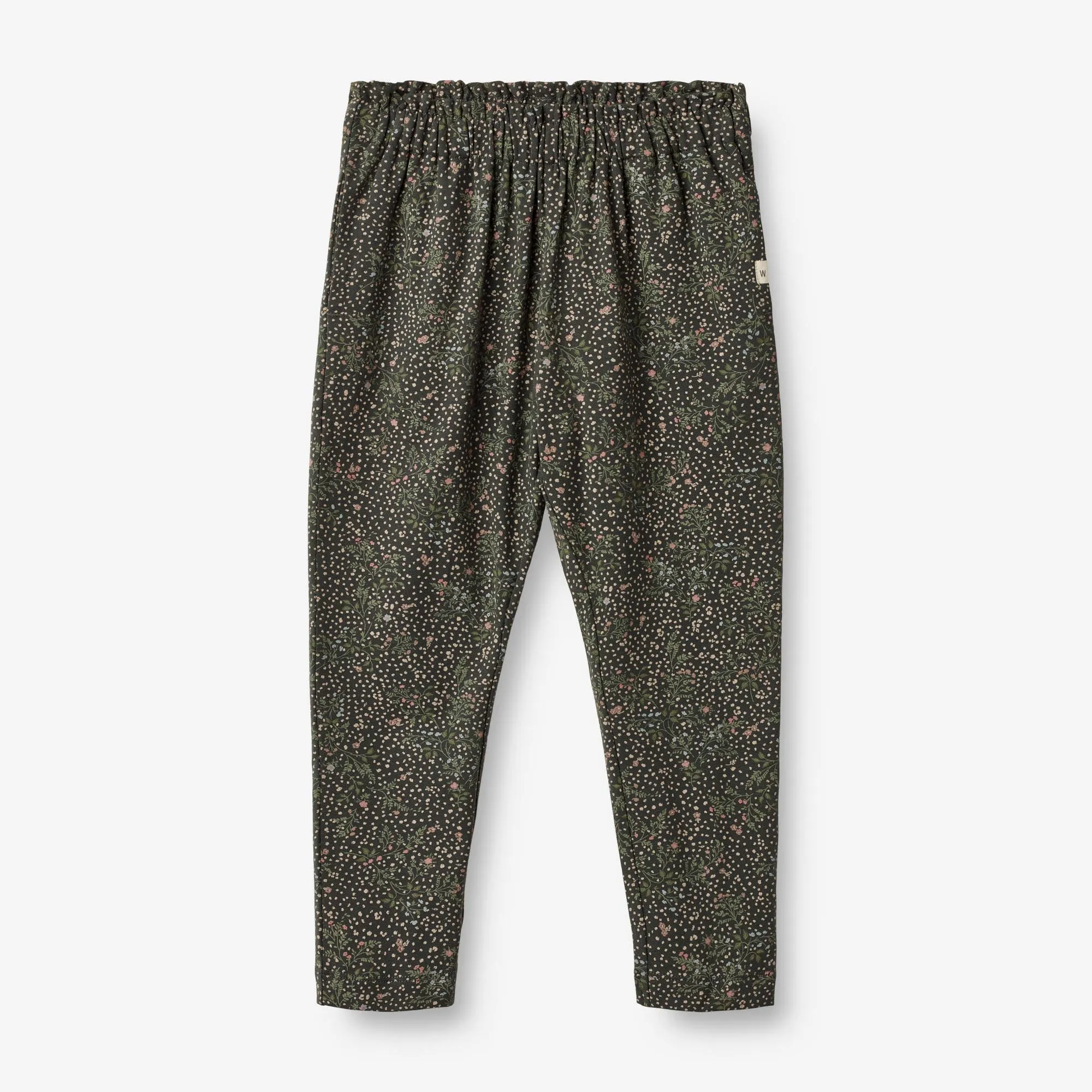 Soft Pants Malika - black coal small flowers