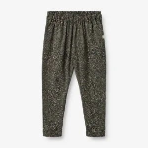 Soft Pants Malika - black coal small flowers