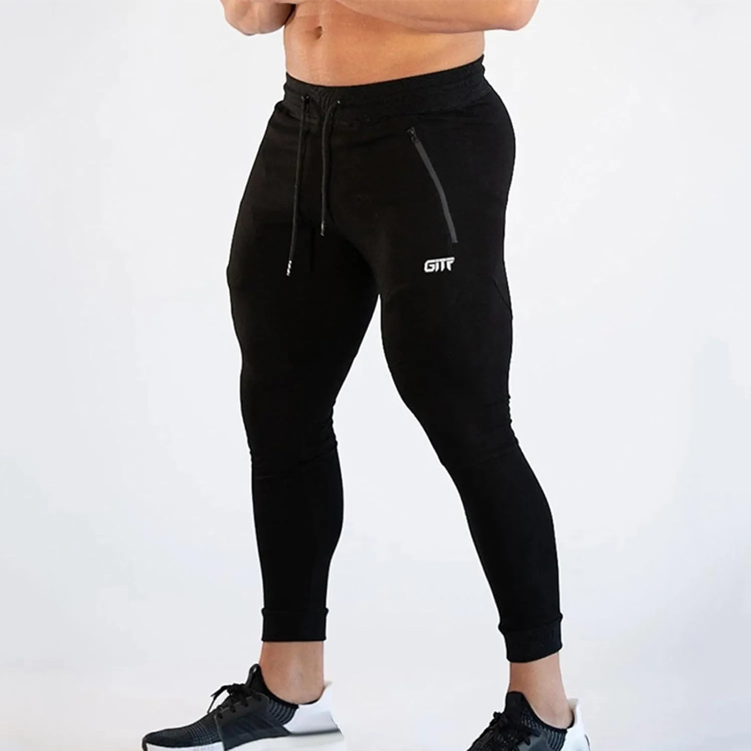Sports Men's Tights Pants Stretchy Yoga Pants Slim Fit Sport Pant Drawstring Workout Trousers Soft Running Pants