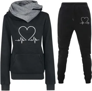 Straight Leg Cargo Sweatpants and Winter Leisure Solid Color Hooded Sweater Pants with High Waisted Joggers Pants