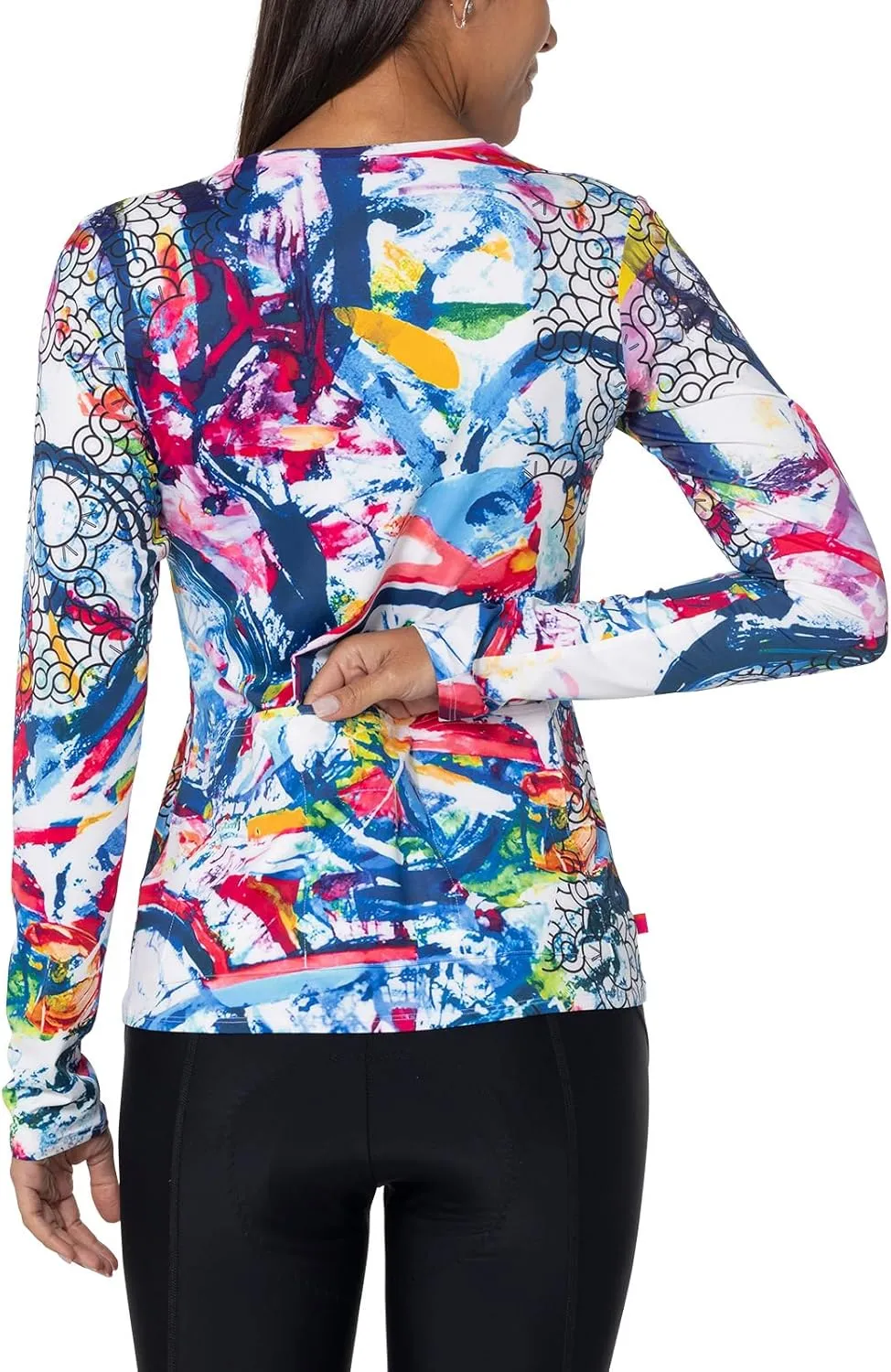 Terry Cycling Jersey Womens Bike Tops Long Sleeve Soleil Cardi, Full Front Zip UPF 50  Clothes Moisture Wicking Quick Dry