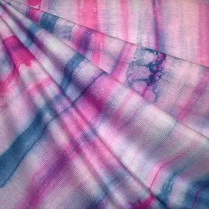 Tie Dye Stripe Bamboo Jersey Knit Blue/Orchid