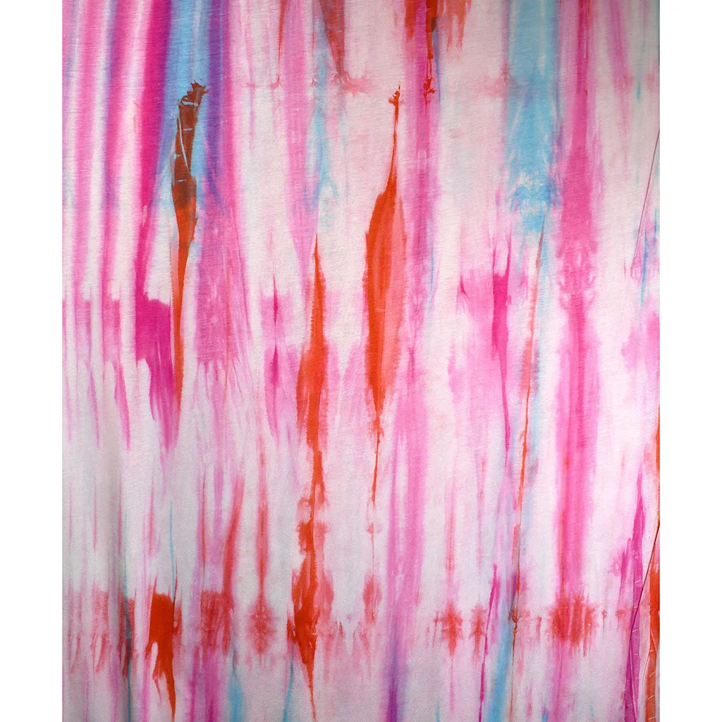 Tie Dye Stripe Bamboo Jersey Knit Pink/Tangerine