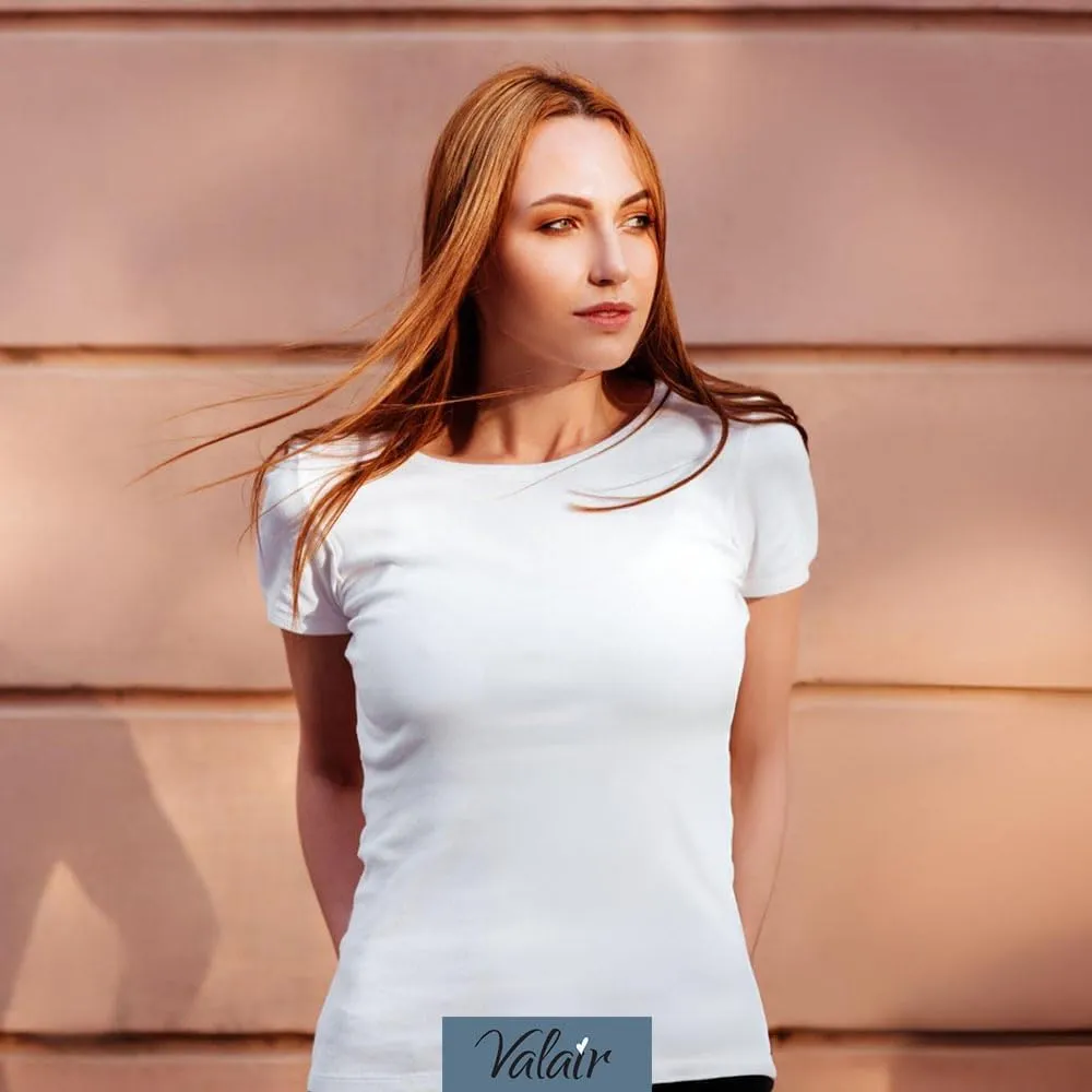 Valair Tank Top for Women, Sleeveless T-Shirt - Crew Neck 100% Cotton Athletic Undershirt, High Neck, Full Shoulder Design